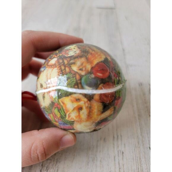 Christmas kitten cats AS IS ball ornament Xmas - Picture 9 of 11